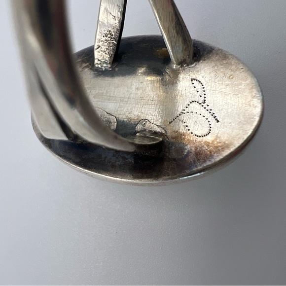 Turquoise Shadowbox Sterling Silver 925 Ring, Size 7.5 - Picture 5 of 5